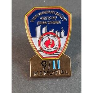 9/11 MEMORIAL PIN Fire Department City of New York SEPTEMBER 11, 2001 911 FDNY